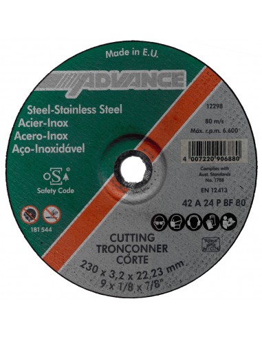 Disco corte acero-inox Advance 230x3,2