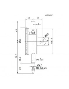 Reloj comparador con oreja Insize 2308-10A 2