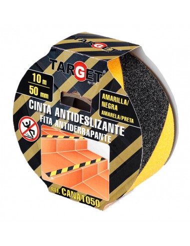 Cinta antideslizante 50mm x 10m amarilla/negra Target