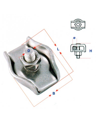 Sujetacables chapa 1 tornillo inoxidable