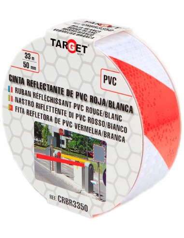 Cinta reflectante 50mm x 33m roja/blanca Target CRBR3350