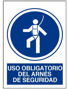 Cartel PVC A4 "Obligatorio arnés de seguridad"