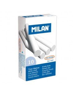 Tiza blanca Milan sulfato de calcio (caja 10 tizas)