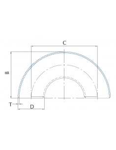 Curva DIN 2605 norma 3 180º 2