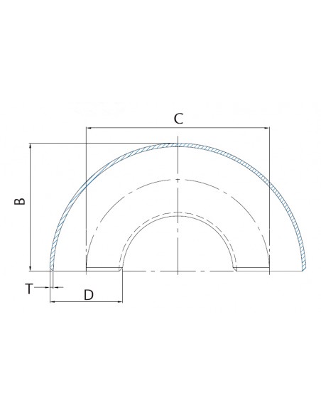 Curva DIN 2605 norma 3 180º