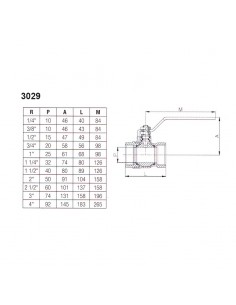 Válvula bola latón palanca inox PN25 Genebre 3029 2