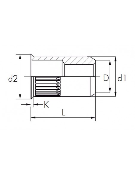 Remache tuerca inox A2 cabeza baja Bralo (caja)