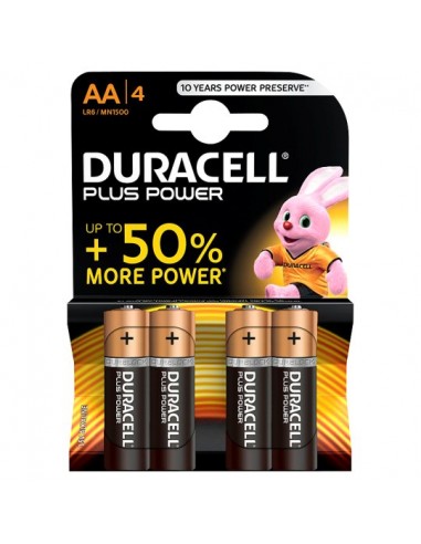 Pilas Duracell Alcalina Plus Power LR6 AA (Blister 4u)