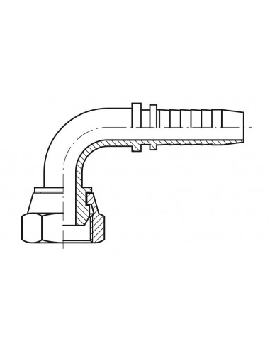 Hembra giratoria 90° cono 60°