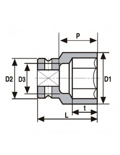 Llave vaso impacto 1/2" Ozat 2