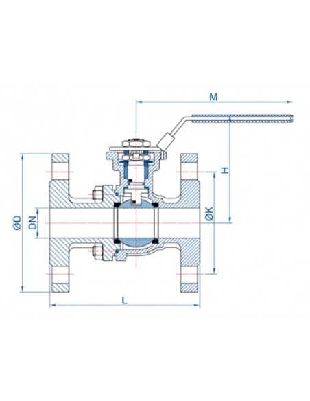 Válvula bola con bridas inox 316 PN16 MT 5128