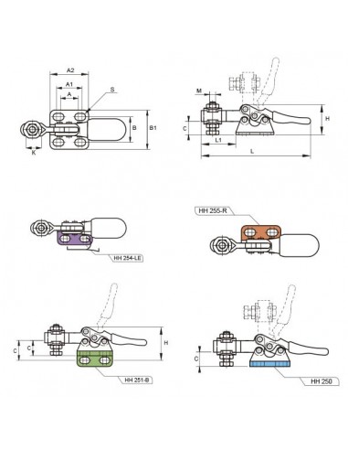 Brida apriete horizontal serie HH 250