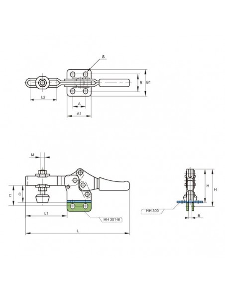 Brida apriete horizontal serie HH 300