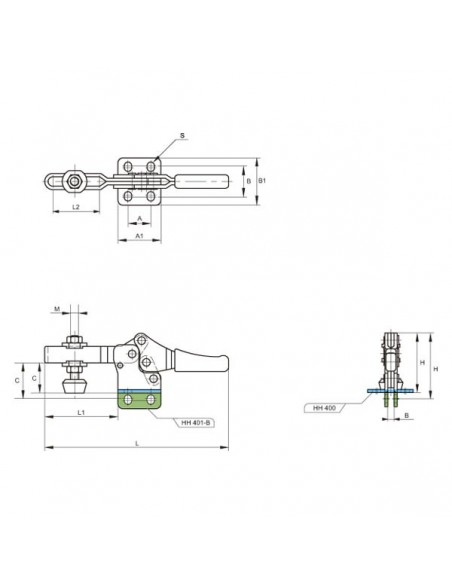 Brida apriete horizontal serie HH 400