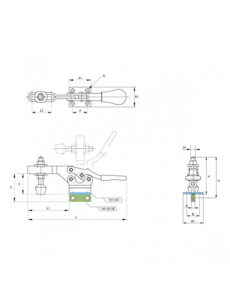 Brida apriete horizontal serie HH 450