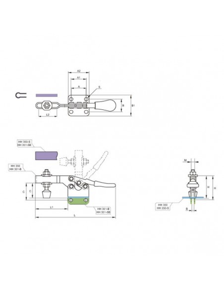 Brida apriete horizontal serie HH 350