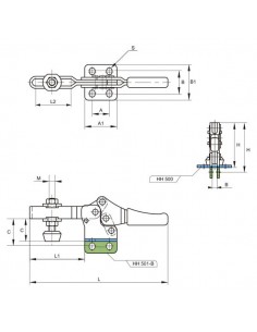 Brida apriete horizontal serie HH 500 2