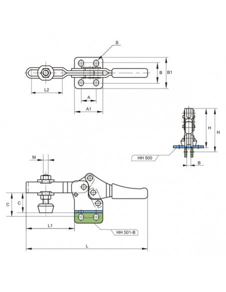 Brida apriete horizontal serie HH 500