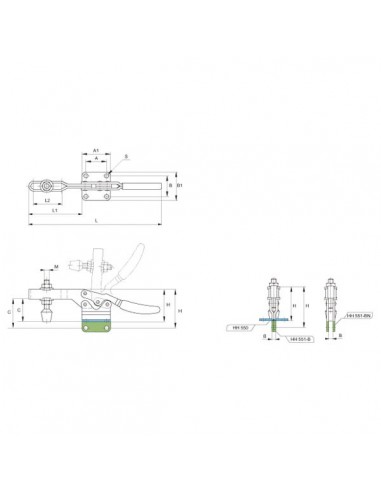Brida apriete horizontal serie HH 550