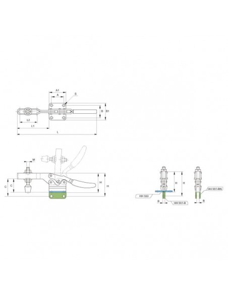 Brida apriete horizontal serie HH 550