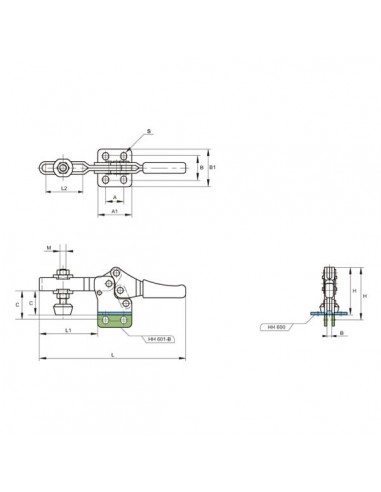 Brida apriete horizontal serie HH 600