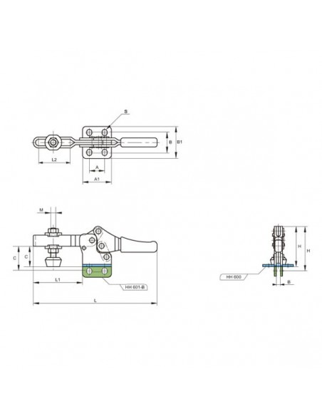 Brida apriete horizontal serie HH 600