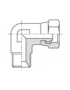 Codo 90° macho-hembra giratoria BSP (60°) forja
