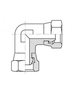 Codo 90º hembra giratoria-hembra giratoria BSP (60º) forja