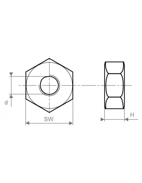 Tuerca hexagonal DIN 34814 (DIN 934/555) nylon
