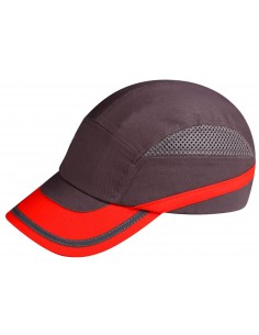 Gorra antigolpes gris/roja Climax P0233