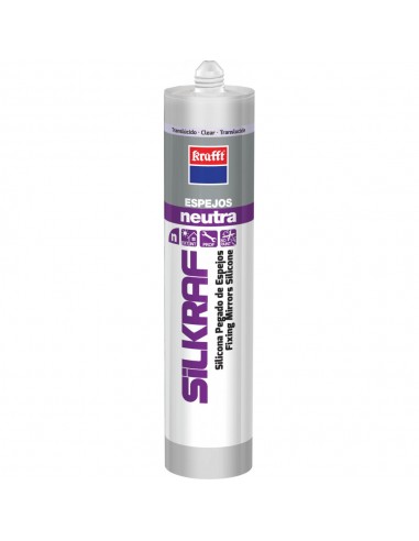 Silicona neutra espejos traslucida 300ml Silkraf 53663 embalaje 12uds