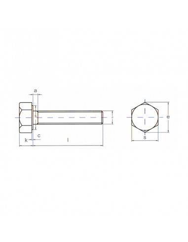 Tornillo DIN 933  8.8 pavonado