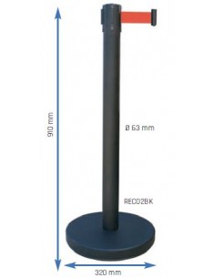 Poste inoxidable con cinta Metalworks RECO2SRBK 2