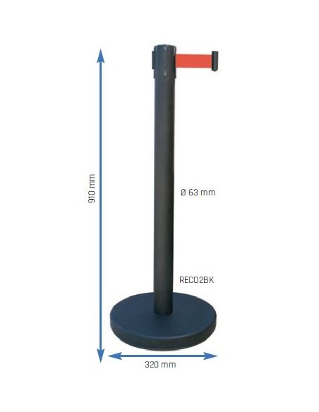 Poste inoxidable con cinta Metalworks RECO2SRBK