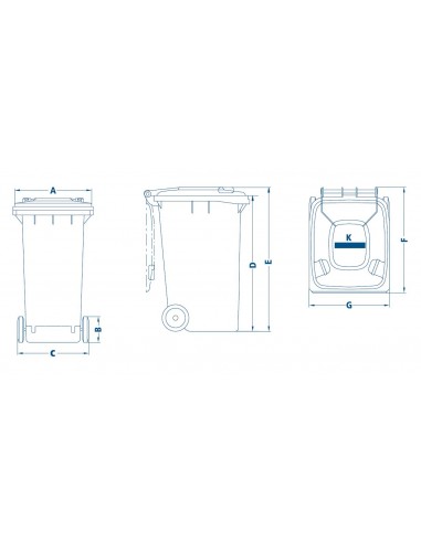 Contenedor plástico con ruedas 240 litros