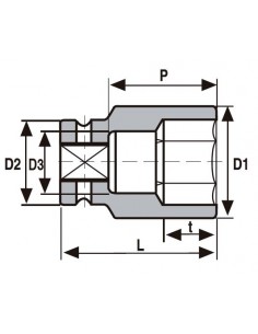 Llave vaso impacto 3/4" largo Acha 2