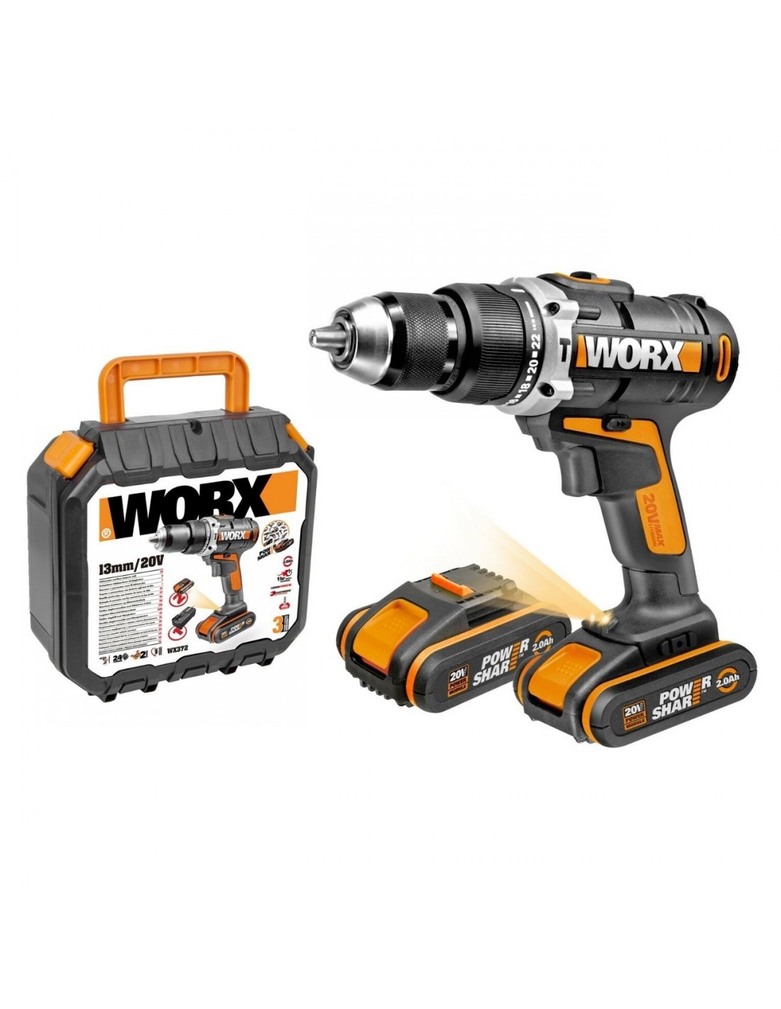 Taladro Percutor 13mm a batería 20v Worx