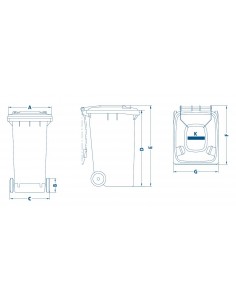 Contenedor plástico con ruedas 120 litros 2