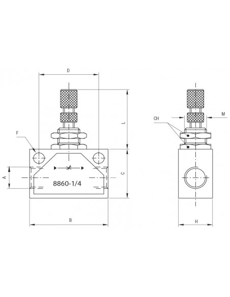 Regulador de flujo bidireccional Aignep 8860