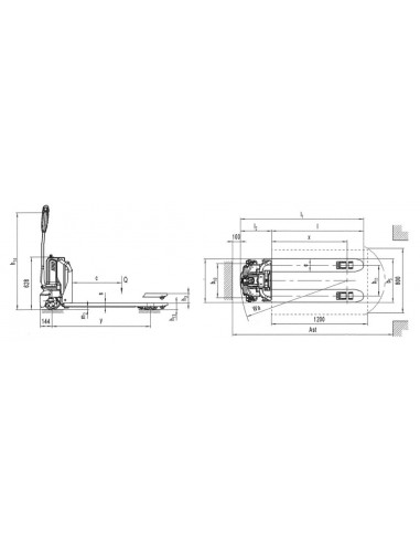 Transpaleta eléctrica Eleqtra PTE 1.200kg Ayerbe 584830