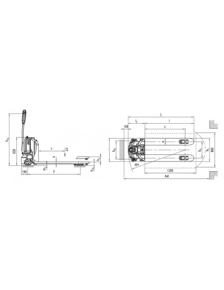 Transpaleta eléctrica Eleqtra PTE 1.200kg Ayerbe 584830