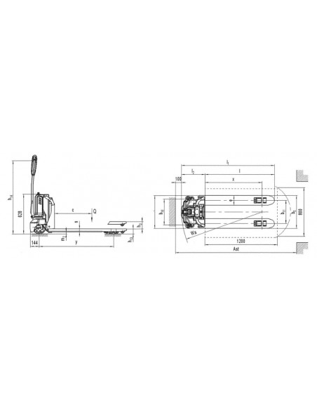 Transpaleta eléctrica Eleqtra PTE 1.200kg Ayerbe 584830