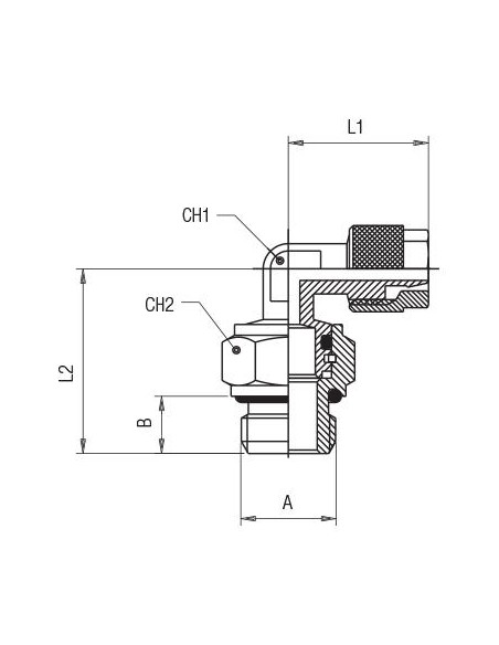 Codo orientable macho cilíndrico tórica Aignep 1115