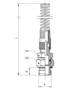 Racor recto orientable con muelle Aignep 1027 2