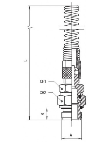 Racor recto orientable con muelle Aignep 1027