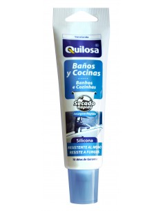 Silicona baños cocinas blanco tubo 100ml Quilosa 45518