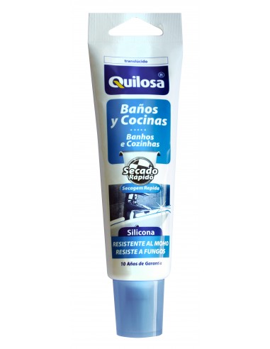Silicona baños cocinas blanco tubo 100ml Quilosa 45518