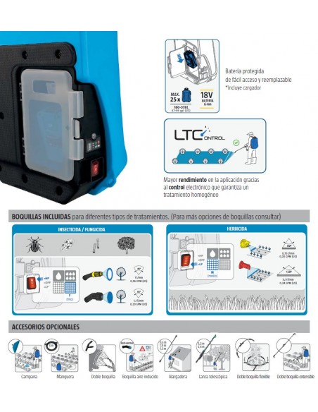 Pulverizador eléctrico 18V Evolution 15 LTC Matabi 8.30.45