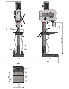 Taladro de engranajes Optimum DH 35 G 2