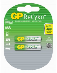 Pilas recargables GP Recyko AAA  850mAh (Blister 2u)